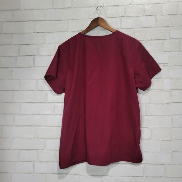 Red Panda burgundy scrub top - Picture 10 of 11
